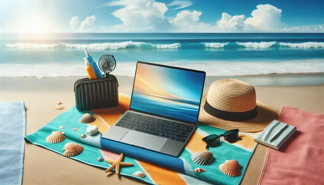 Notebook na praia: quais cuidados você deve tomar quando levar o seu computador para uma viagem ao litoral